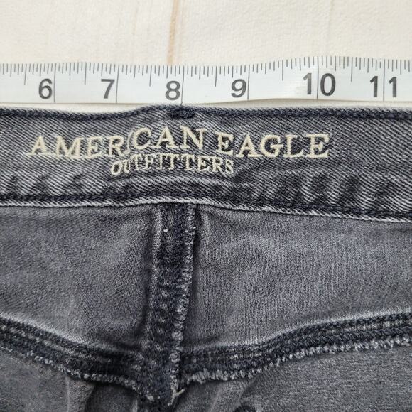 American Eagle High rise girlfriend button fly jeans gray - Picture 8 of 11
